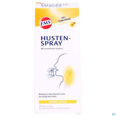 Sie sehen eine Packung Emser Husten-spray Bei Reizhusten 30ml, Produktbild: 01 Emser Husten-spray Bei Reizhusten 30ml, A-Nr.: 4857973 - 01