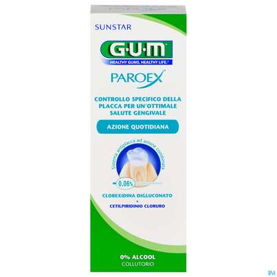 Sie sehen eine Packung Mundwasser/spuelung Gum Mundspuelung Paroex Chx O.alk 0,06% Langzeitpflege 1702 500ml, Produktbild: 01 Mundwasser/spuelung Gum Mundspuelung Paroex Chx O.alk 0,06% Langzeitpflege 1702 500ml, A-Nr.: 3190202 - 01