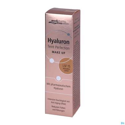 Sie sehen eine Packung Hyaluron Teint Perfection Make-up Natural Gold 30ml, Produktbild: 02 Hyaluron Teint Perfection Make-up Natural Gold 30ml, A-Nr.: 4834771 - 02