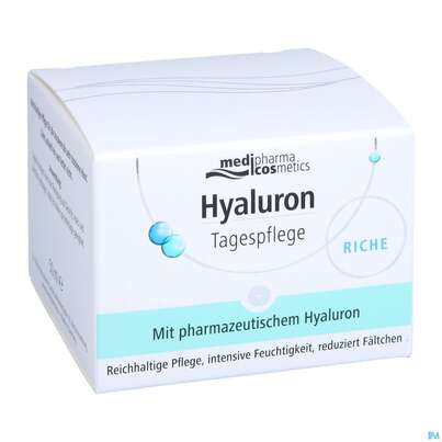 Sie sehen eine Packung Hyaluron Tagespflege Riche Tg 50ml, Produktbild: 03 Hyaluron Tagespflege Riche Tg 50ml, A-Nr.: 4914748 - 03