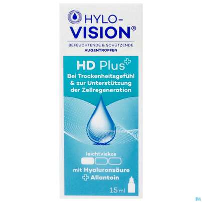Sie sehen eine Packung Augentropfen Hylo-vision Hd Plus At 15ml, Produktbild: 01 Augentropfen Hylo-vision Hd Plus At 15ml, A-Nr.: 3829526 - 01