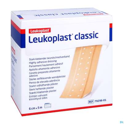 Sie sehen eine Packung Wundpflaster Leukoplast/classic Meterware 5mx 6cm 1st, Produktbild: 03 Wundpflaster Leukoplast/classic Meterware 5mx 6cm 1st, A-Nr.: 4803747 - 03