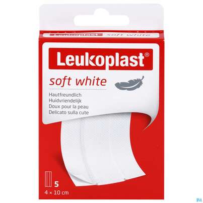 Sie sehen eine Packung Wundpflaster Leukoplast/soft 10cmx 4cm 7321819 5st, Produktbild: 01 Wundpflaster Leukoplast/soft 10cmx 4cm 7321819 5st, A-Nr.: 4369239 - 01