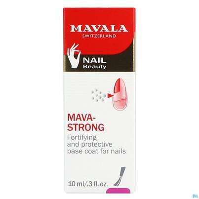 Sie sehen eine Packung Mavala Nagelhaerter Mava-strong O.formaldehy 10ml, Produktbild: 01 Mavala Nagelhaerter Mava-strong O.formaldehy 10ml, A-Nr.: 4523605 - 01