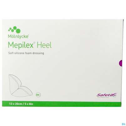 Sie sehen eine Packung Wundverband Mepilex Silikon Heel 13x20cm 5st, Produktbild: 01 Wundverband Mepilex Silikon Heel 13x20cm 5st, A-Nr.: 3136680 - 01