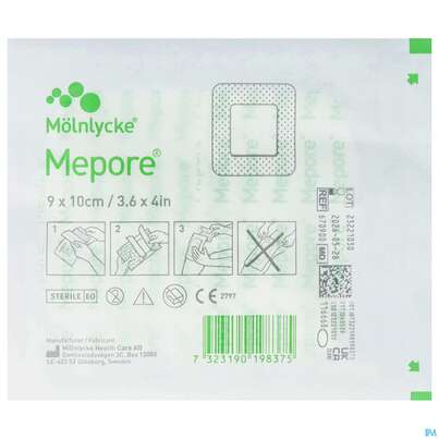 Sie sehen eine Packung Wundverband Mepore Steril 9x 10cm 1st, Produktbild: 01 Wundverband Mepore Steril 9x 10cm 1st, A-Nr.: 0803992 - 01