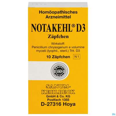 Sie sehen eine Packung Notakehl Supp D3 10st, Produktbild: 01 Notakehl Supp D3 10st, A-Nr.: 0991930 - 01