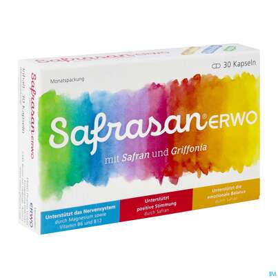 Sie sehen eine Packung Safrasan Erwo Kapseln 30st, Produktbild: 02 Safrasan Erwo Kapseln 30st, A-Nr.: 5670900 - 02