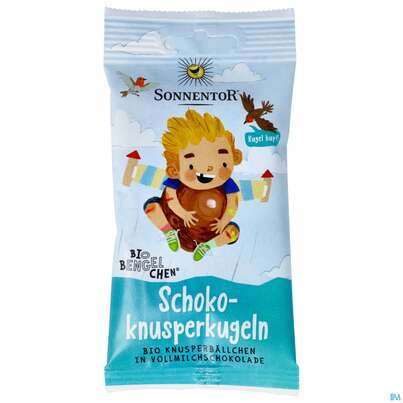 Sie sehen eine Packung Sonnentor Biobengelchen Schokoknusperkugeln 00968 30g, Produktbild: 01 Sonnentor Biobengelchen Schokoknusperkugeln 00968 30g, A-Nr.: 5421545 - 01