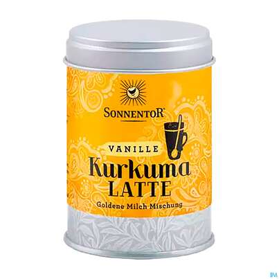 Sie sehen eine Packung Sonnentor Kurkuma-latte Vanille Bio Dose 09832 60g, Produktbild: 03 Sonnentor Kurkuma-latte Vanille Bio Dose 09832 60g, A-Nr.: 4389213 - 03