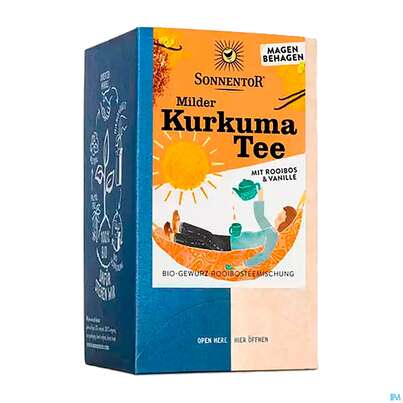 Sie sehen eine Packung Sonnentor Kurkuma/tee Bio Mild Beutel 02523 18st, Produktbild: 05 Sonnentor Kurkuma/tee Bio Mild Beutel 02523 18st, A-Nr.: 4541425 - 05
