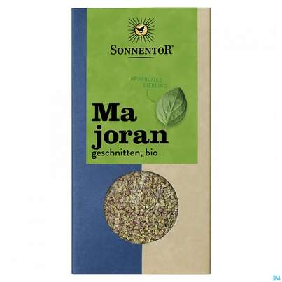Sie sehen eine Packung Sonnentor Majoran Geschnitten Bio 00668 10g, Produktbild: 02 Sonnentor Majoran Geschnitten Bio 00668 10g, A-Nr.: 5227990 - 02