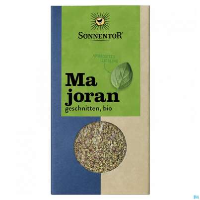 Sie sehen eine Packung Sonnentor Majoran Geschnitten Bio 00668 10g, Produktbild: 03 Sonnentor Majoran Geschnitten Bio 00668 10g, A-Nr.: 5227990 - 03
