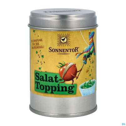 Sie sehen eine Packung Sonnentor Gewuerzzubereitung Bio Salattopping Dose 09650 30g, Produktbild: 03 Sonnentor Gewuerzzubereitung Bio Salattopping Dose 09650 30g, A-Nr.: 5636352 - 03