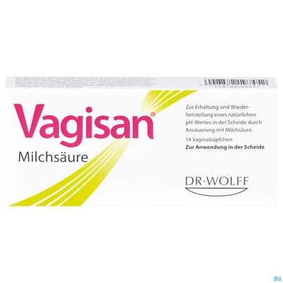 Sie sehen eine Packung Vagisan Milchsaeure Vaginalzaepfchen 14st, Produktbild: 01 Vagisan Milchsaeure Vaginalzaepfchen 14st, A-Nr.: 5814836 - 01