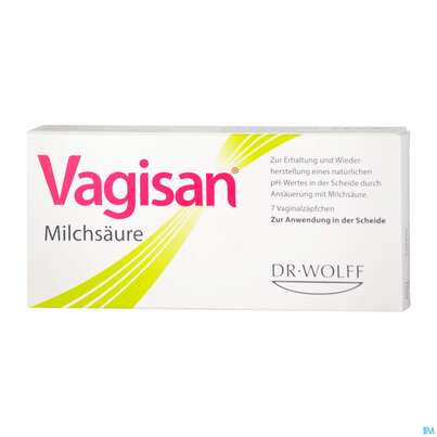 Sie sehen eine Packung Vagisan Milchsaeure Vaginalzaepfchen 7st, Produktbild: 02 Vagisan Milchsaeure Vaginalzaepfchen 7st, A-Nr.: 4089474 - 02