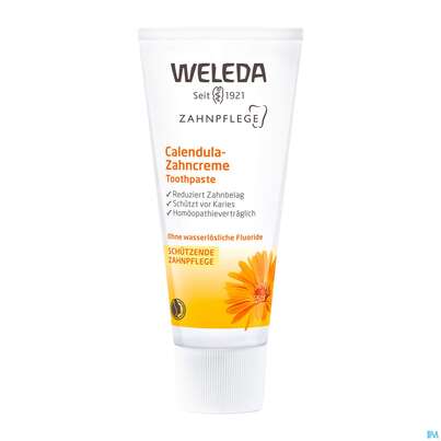 Sie sehen eine Packung Zahnpaste Weleda Calendula-creme 75ml, Produktbild: 02 Zahnpaste Weleda Calendula-creme 75ml, A-Nr.: 2217560 - 02