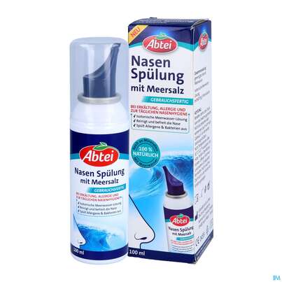 Sie sehen eine Packung Nasen Spuelung Abtei 100% Nat.meersalz O.kons Ab 3 Jahren 50000 100ml, Produktbild: 04 Nasen Spuelung Abtei 100% Nat.meersalz O.kons Ab 3 Jahren 50000 100ml, A-Nr.: 5214680 - 04