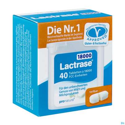 Sie sehen eine Packung Lactrase Tabl/im Spender 18.000 Fcc -pro Natura 40st, Produktbild: 02 Lactrase Tabl/im Spender 18.000 Fcc -pro Natura 40st, A-Nr.: 4545475 - 02