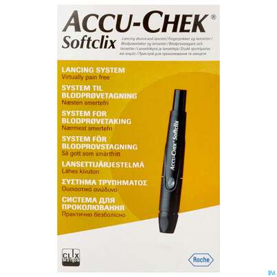 Sie sehen eine Packung Diagnostika U.zubehoer Accu-chek -roche Diabetes Softclix +25 Lanc. 1st, Produktbild: 01 Diagnostika U.zubehoer Accu-chek -roche Diabetes Softclix +25 Lanc. 1st, A-Nr.: 1877030 - 01