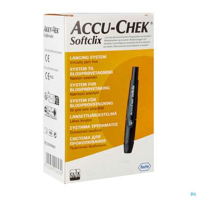 Sie sehen eine Packung Diagnostika U.zubehoer Accu-chek -roche Diabetes Softclix +25 Lanc. 1st, Produktbild: 02 Diagnostika U.zubehoer Accu-chek -roche Diabetes Softclix +25 Lanc. 1st, A-Nr.: 1877030 - 02