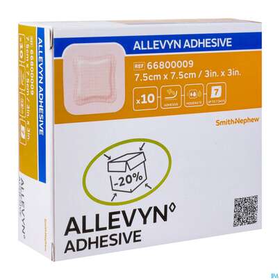 Sie sehen eine Packung Wundverband Allevyn/polyurethan Adhesive 7,5x 7,5cm -tam 10st, Produktbild: 06 Wundverband Allevyn/polyurethan Adhesive 7,5x 7,5cm -tam 10st, A-Nr.: 4736620 - 06