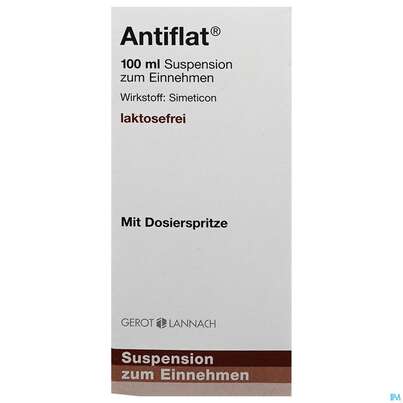 Sie sehen eine Packung Antiflat Tropfen 100ml, Produktbild: 01 Antiflat Tropfen 100ml, A-Nr.: 2462466 - 01