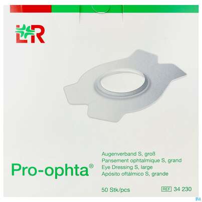 Sie sehen eine Packung Augenpflaster Pro-ophta S Gross 78x114mm 50st, Produktbild: 01 Augenpflaster Pro-ophta S Gross 78x114mm 50st, A-Nr.: 1753256 - 01