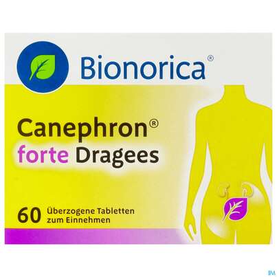 Sie sehen eine Packung Canephron Drag Forte 60st, Produktbild: 01 Canephron Drag Forte 60st, A-Nr.: 5502031 - 01