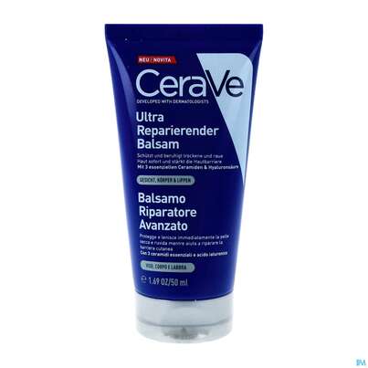 Sie sehen eine Packung Cerave Ultra Reparierender Balsam 50ml, Produktbild: 02 Cerave Ultra Reparierender Balsam 50ml, A-Nr.: 5829967 - 02