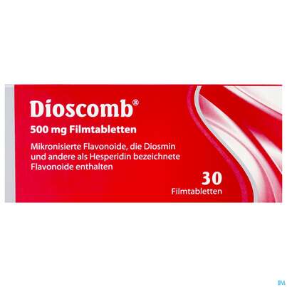 Sie sehen eine Packung Dioscomb Filmtabl 500mg 30st, Produktbild: 01 Dioscomb Filmtabl 500mg 30st, A-Nr.: 4969689 - 01