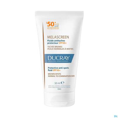 Sie sehen eine Packung Sonnenprodukte Ducray Melascreen Fluid Spf 50+ 50ml, Produktbild: 07 Sonnenprodukte Ducray Melascreen Fluid Spf 50+ 50ml, A-Nr.: 5712426 - 07