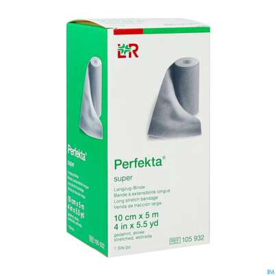 Sie sehen eine Packung Elastische Binden Perfekta Langzug Super 5mx 10cm Ep 1st, Produktbild: 02 Elastische Binden Perfekta Langzug Super 5mx 10cm Ep 1st, A-Nr.: 4591512 - 02