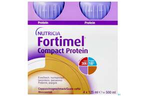 Fortimel/compact/protein 125ml Vitalflasche Cappuccino 4st, A-Nr.: 3948685 - 01
