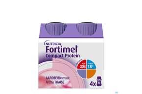 Fortimel/compact/protein 125ml Vitalflasche Erdbeere 4st, A-Nr.: 3948662 - 01