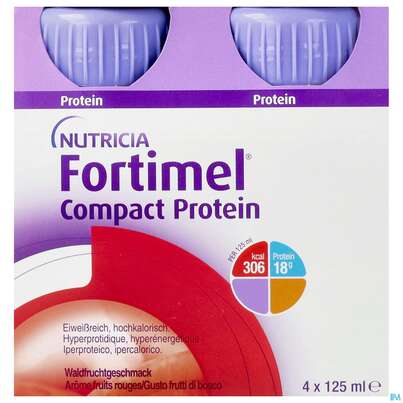 Fortimel/compact/protein 125ml Vitalflasche Waldfrucht 4st, A-Nr.: 4337274 - 01