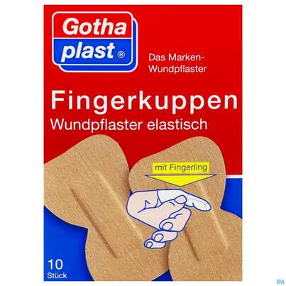 Sie sehen eine Packung Wundpflaster -gothaplast Fingerkuppen Elastisch Fingerling 10st, Produktbild: 01 Wundpflaster -gothaplast Fingerkuppen Elastisch Fingerling 10st, A-Nr.: 3425964 - 01