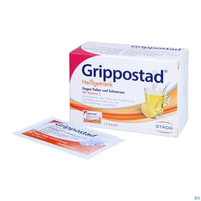 Sie sehen eine Packung Grippostad Heissgetraenk Pulver Beutel 10st, Produktbild: 08 Grippostad Heissgetraenk Pulver Beutel 10st, A-Nr.: 2436730 - 08