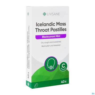 Sie sehen eine Packung Islaendisch Moos Livsane Hals Pastillen 40st, Produktbild: 02 Islaendisch Moos Livsane Hals Pastillen 40st, A-Nr.: 5399231 - 02