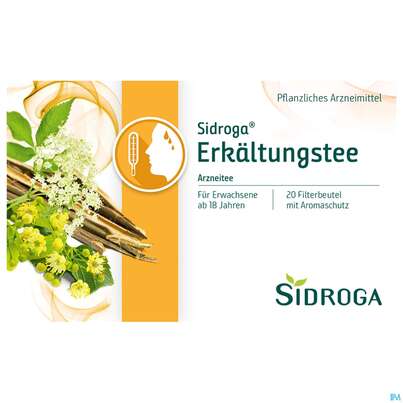 Sie sehen eine Packung Sidroga Tee Doppelkammerbeutel Erkaeltung 20st, Produktbild: 01 Sidroga Tee Doppelkammerbeutel Erkaeltung 20st, A-Nr.: 1287363 - 01