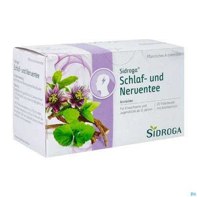 Sie sehen eine Packung Sidroga Tee Doppelkammerbeutel Schlaf +nerventee 20st, Produktbild: 03 Sidroga Tee Doppelkammerbeutel Schlaf +nerventee 20st, A-Nr.: 3903984 - 03