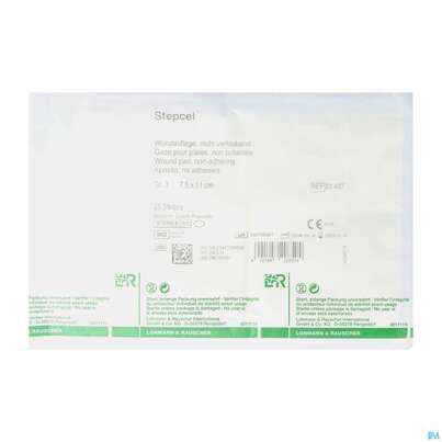 Sie sehen eine Packung Wundauflagen Stepcel/gazelin Steril Gr 3 25st, Produktbild: 02 Wundauflagen Stepcel/gazelin Steril Gr 3 25st, A-Nr.: 0986573 - 02