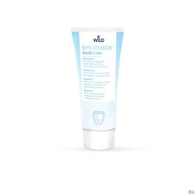 Sie sehen eine Packung Zahnpaste Emofluor Daily Care 75ml, Produktbild: 02 Zahnpaste Emofluor Daily Care 75ml, A-Nr.: 3090156 - 02