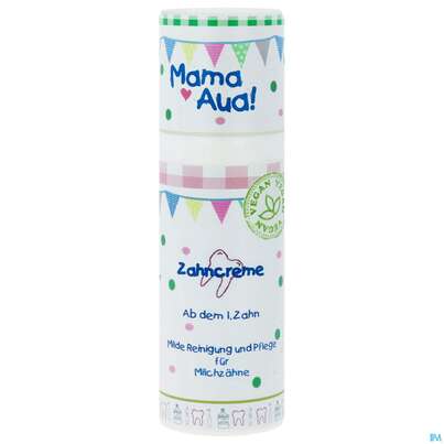 Sie sehen eine Packung Zahnpaste Mama Aua Zahncreme 50ml, Produktbild: 01 Zahnpaste Mama Aua Zahncreme 50ml, A-Nr.: 4120250 - 01