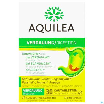 Sie sehen eine Packung Aquilea Gastro Kautabl Verdauung 30st, Produktbild: 01 Aquilea Gastro Kautabl Verdauung 30st, A-Nr.: 5719836 - 01