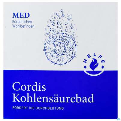 Sie sehen eine Packung Helfe Cordis Kohlensaeurebad Fuer Vollbaeder 4 Tabl 920g, Produktbild: 01 Helfe Cordis Kohlensaeurebad Fuer Vollbaeder 4 Tabl 920g, A-Nr.: 5006792 - 01