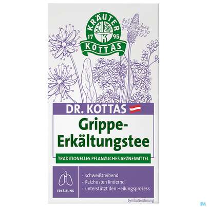 Sie sehen eine Packung Dr.Kottas Tee Grippe-erkaeltung 20st, Produktbild: 02 Dr.Kottas Tee Grippe-erkaeltung 20st, A-Nr.: 3886122 - 02