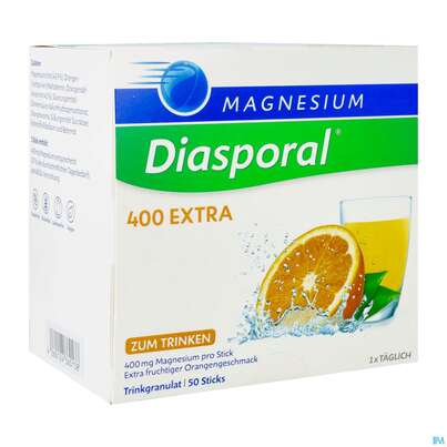 Sie sehen eine Packung Magnesium Diasporal/400 Extra/trinkgranulat 50st, Produktbild: 02 Magnesium Diasporal/400 Extra/trinkgranulat 50st, A-Nr.: 4282171 - 02