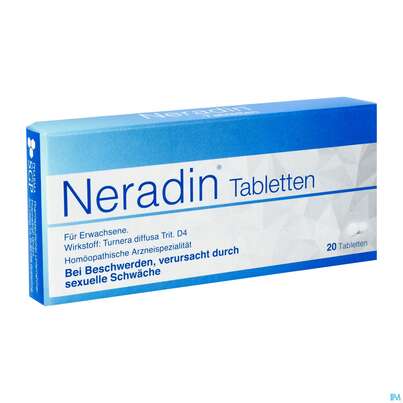 Sie sehen eine Packung Neradin Tabl 20st, Produktbild: 02 Neradin Tabl 20st, A-Nr.: 4466764 - 02
