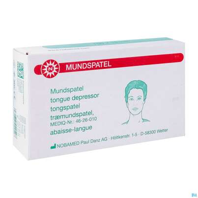 Sie sehen eine Packung Spatel Mundholz Noba Erwachsene 100st, Produktbild: 02 Spatel Mundholz Noba Erwachsene 100st, A-Nr.: 3699911 - 02